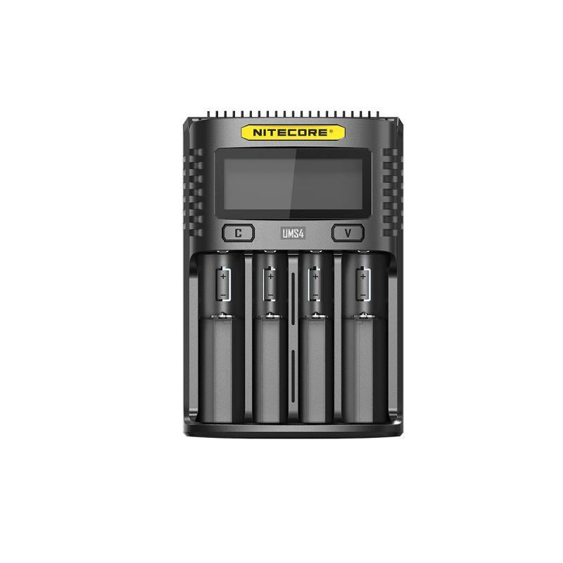 Nitecore UMS4 Chargeur USB Intelligent Quatre Emplacements pour Batteries 18650 21700 26650 Charge Rapide