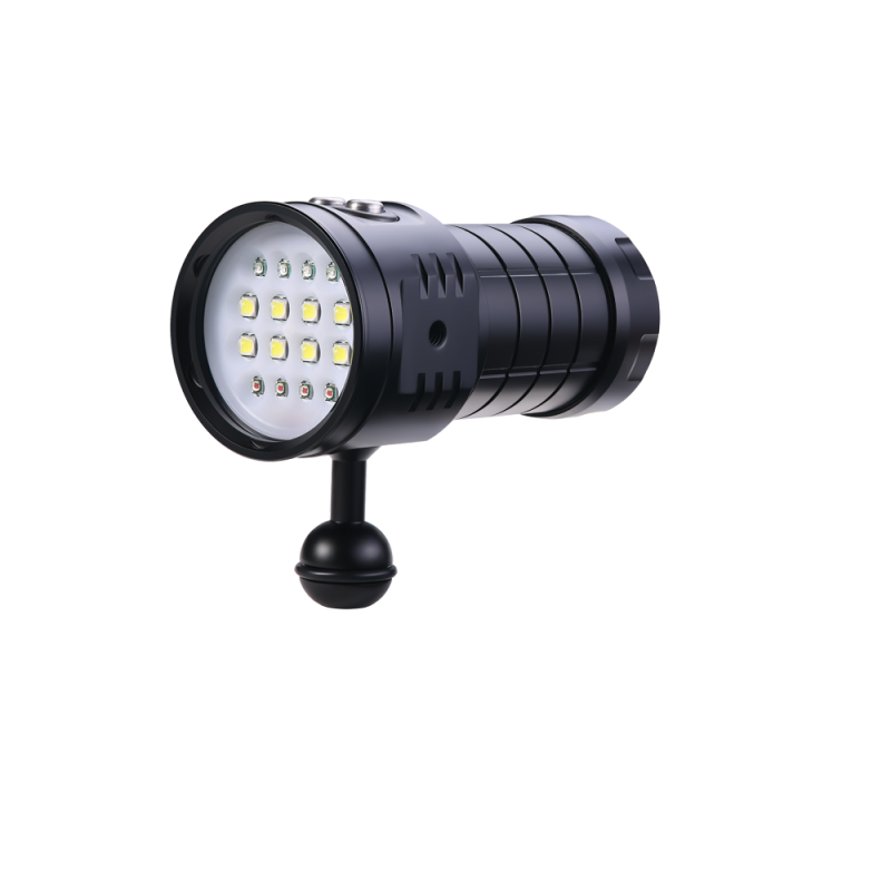 Lampe de Poche de Plongée C16 LED Étanche 80M Torche en Alliage d'Aluminium Éclairage Multicolore Aventures