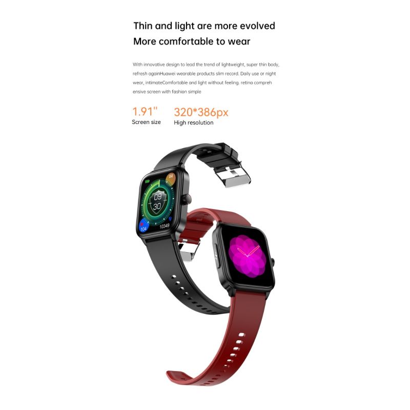 Montre connectée ET540 Smartwatch Santé: Glycémie, ECG, Température, Pression Artérielle, Appel Bluetooth