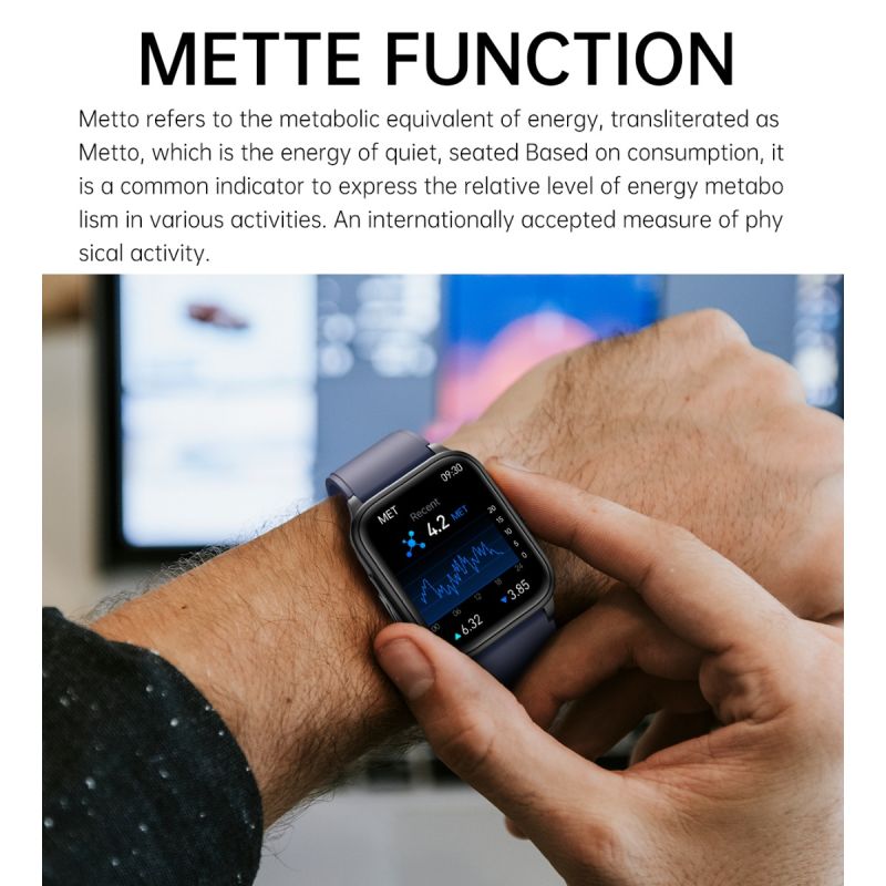 Montre connectée ET540 Smartwatch Santé: Glycémie, ECG, Température, Pression Artérielle, Appel Bluetooth