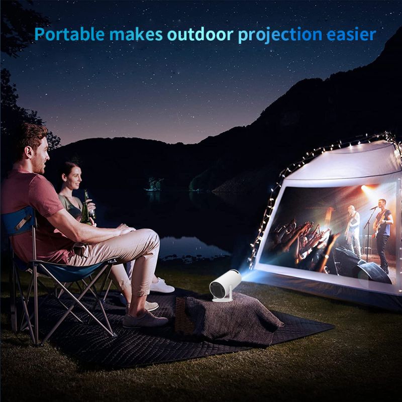Projecteur HY300 Android WiFi 6 intelligent portable 1280x720P compact idéal home cinéma et bureau