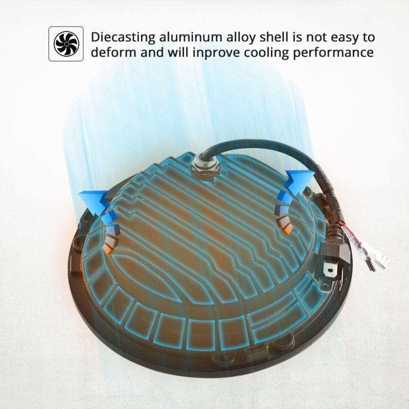 Phares LED 7 pouces CO LIGHT pour Jeep Wrangler et Lada Niva œil d'ange blanc jaune DRL visibilité accrue