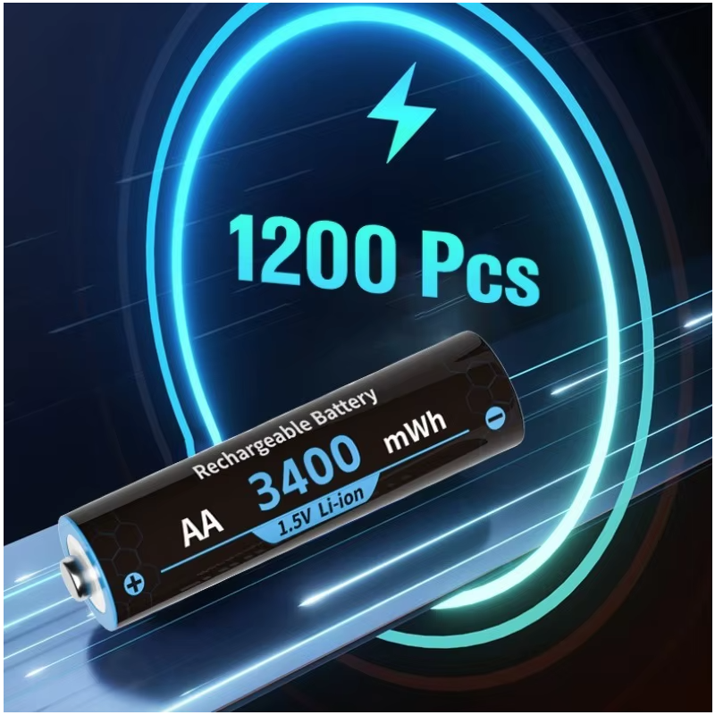 Piles AA Lithium 1.5V 3000mWh rechargeables avec chargeur | 8 paquets longue durée pour jeux & appareils
