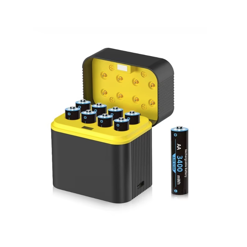 Piles AA Lithium 1.5V 3000mWh rechargeables avec chargeur | 8 paquets longue durée pour jeux & appareils
