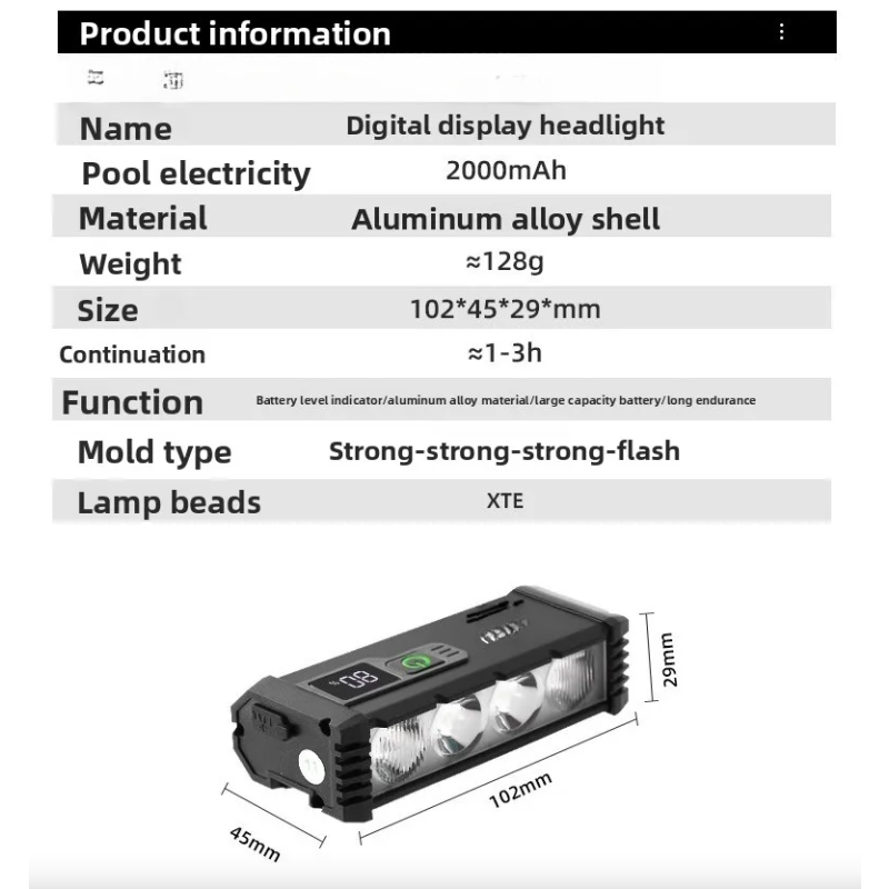 ACRUNU Phare Vélo LED Rechargeable USB 4 Modes | Sécurité Cyclisme, Visibilité Optimale