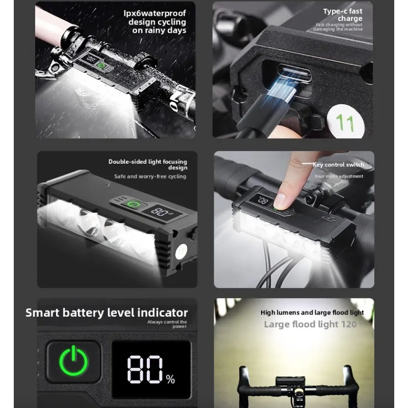 ACRUNU Phare Vélo LED Rechargeable USB 4 Modes | Sécurité Cyclisme, Visibilité Optimale