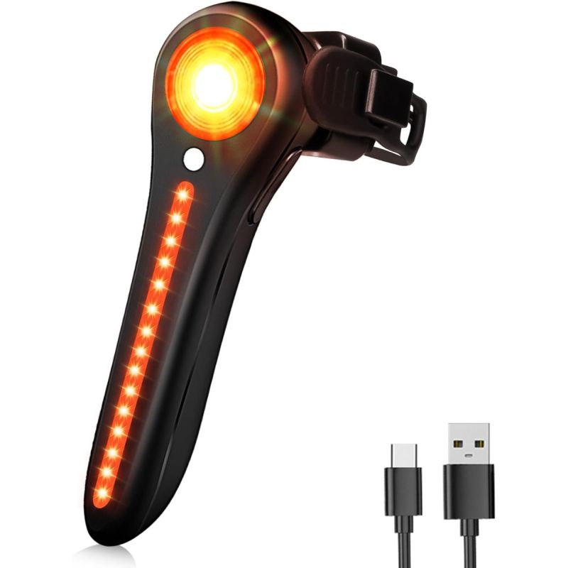 Feu arrière vélo intelligent USB-C, Super Lumineux pour VTT/Route. Sécurité Cyclisme Maximale!