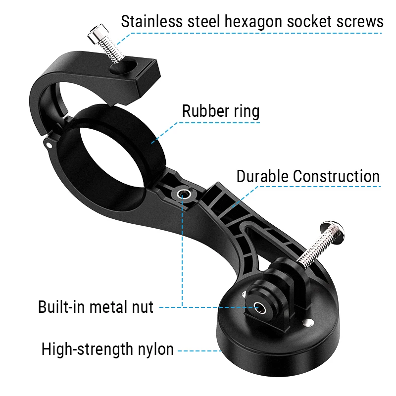 TOWILD AS90 Support prolongateur guidon vélo - Fixation phare vélo, léger, installation facile