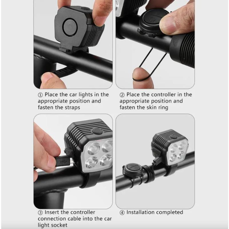 Phare Vélo VTT USB Rechargeable 2-en-1 | Lumière puissante & Klaxon 120dB | Sécurité cyclisme Essentielle