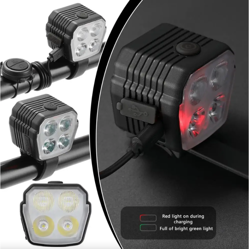 Phare Vélo VTT USB Rechargeable 2-en-1 | Lumière puissante & Klaxon 120dB | Sécurité cyclisme Essentielle