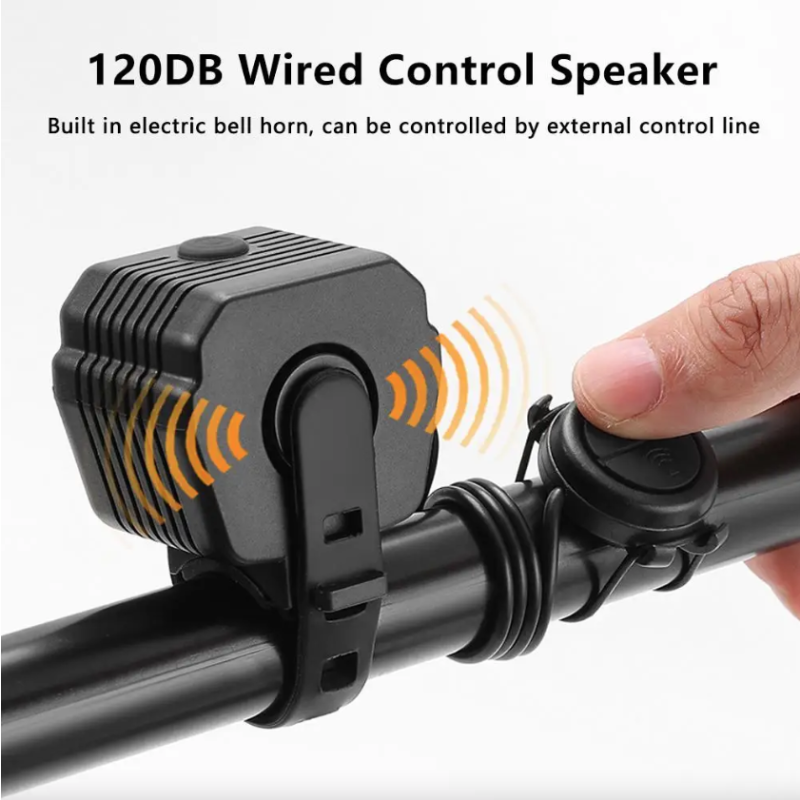 Phare Vélo VTT USB Rechargeable 2-en-1 | Lumière puissante & Klaxon 120dB | Sécurité cyclisme Essentielle