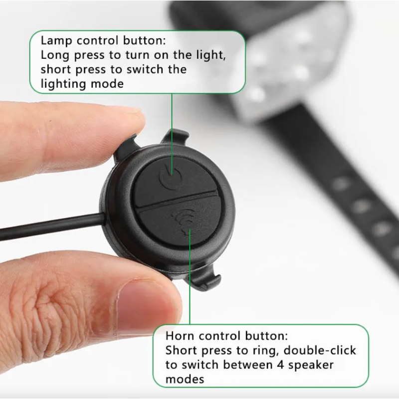 Phare Vélo VTT USB Rechargeable 2-en-1 | Lumière puissante & Klaxon 120dB | Sécurité cyclisme Essentielle