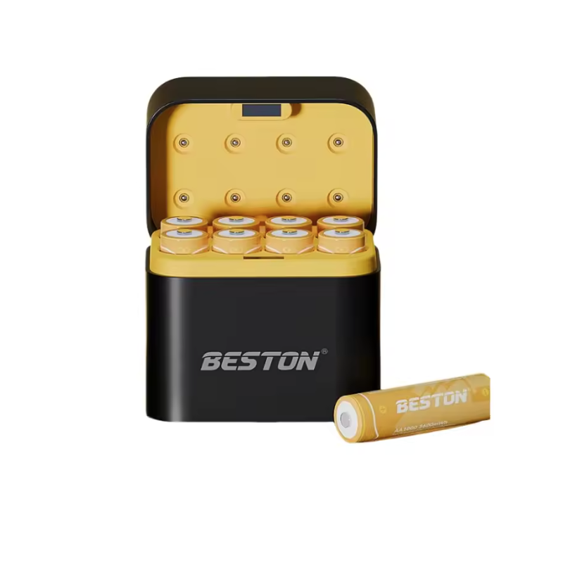 Chargeur intelligent Beston 8 emplacements AA + Piles AA Lithium 3600mWh | Recharge Rapide & Fiable 1.5V