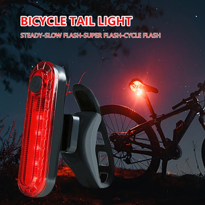 Feu arrière de vélo Rechargeable USB Rouge ultra lumineux Étanche IPX4 Accessoire cyclisme Haute visibilité