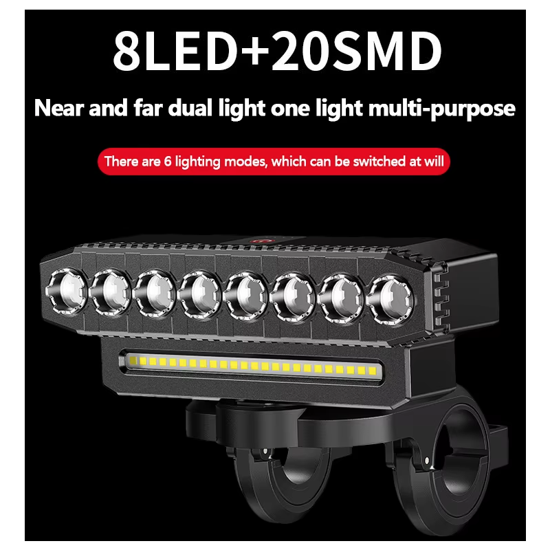 Feu avant de vélo rechargeable USB avec klaxon 120 dB accessoire sécurité cycliste urbain et aventureux