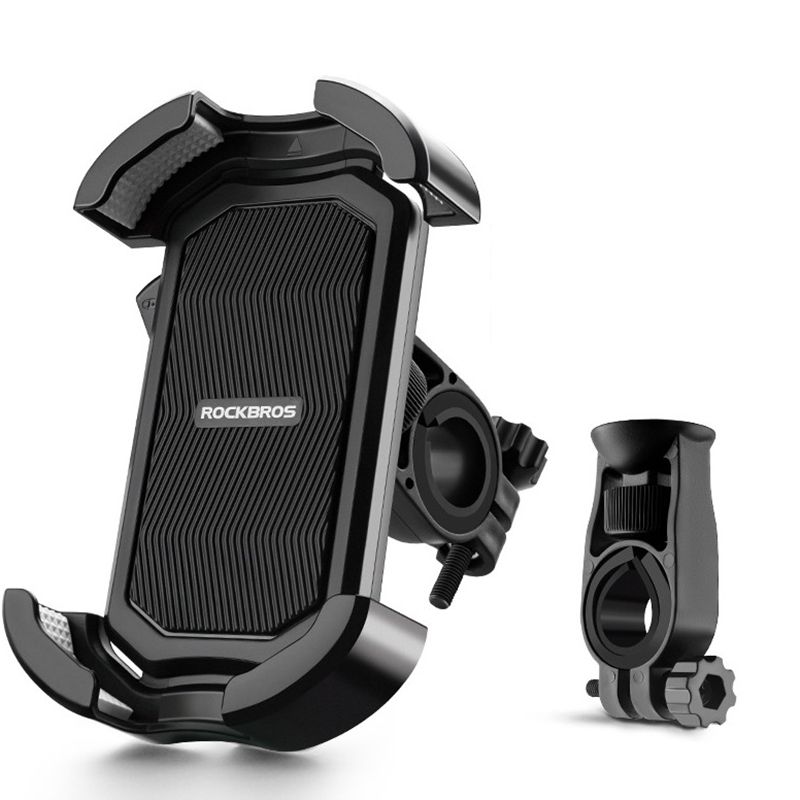 Support Téléphone ROCKBROS Vélo Moto 4.7-6.8 Pouces Antichoc Rotation 360° Accessoire Cyclisme Aventure