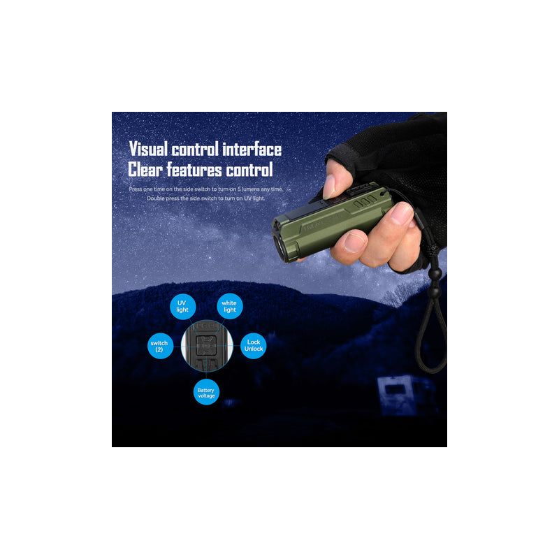 Lampe de poche LED IMALENT BL50 3600 lumens rechargeable Type-C pour aventures en plein air design compact