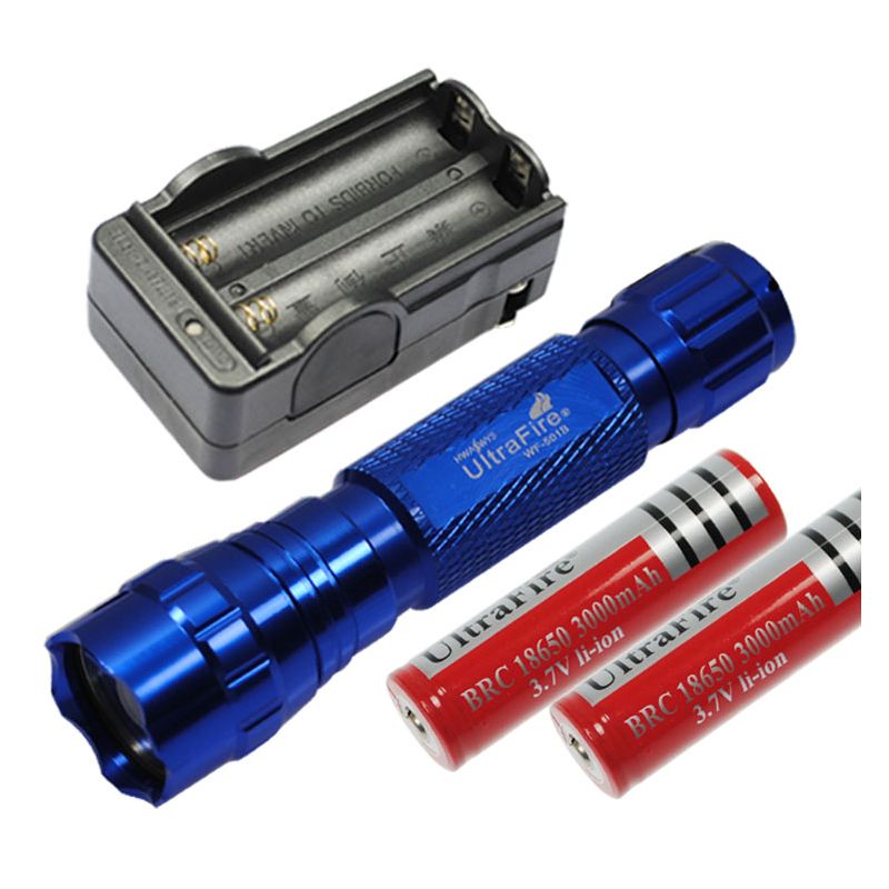 Lampe de poche LED Ultrafire 501B U2 1300 lumens Multi Couleur Sélectionnez aluminium robuste 5 modes mémoire