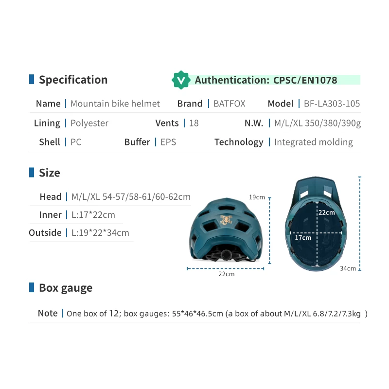 Casque de vélo BATFOX léger et réglable pour hommes et femmes avec technologie In-Mold couleurs vives