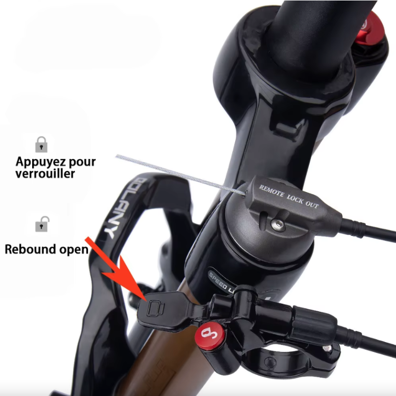 Fourche de VTT Bolany 27,5/29 pouces suspension pneumatique maniabilité optimale pour amateurs de VTT