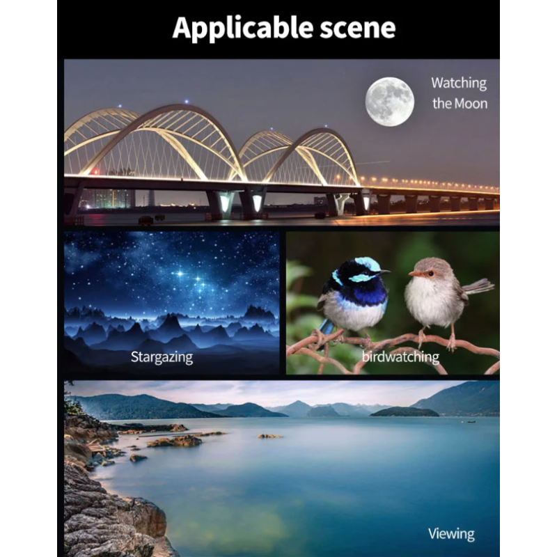 Longue-vue Télescope Monoculaire 25-75x60 Zoom ED Bak4 HD pour Observation Oiseaux Camping Plein air Nature