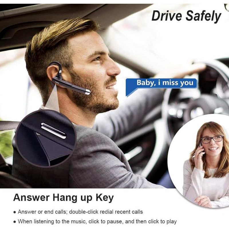 Casque Sans Fil Sport Pro Bluetooth 5.1 | Réduction Bruit Hi-Fi Stéréo & Microphone | Tour d'Oreille Léger