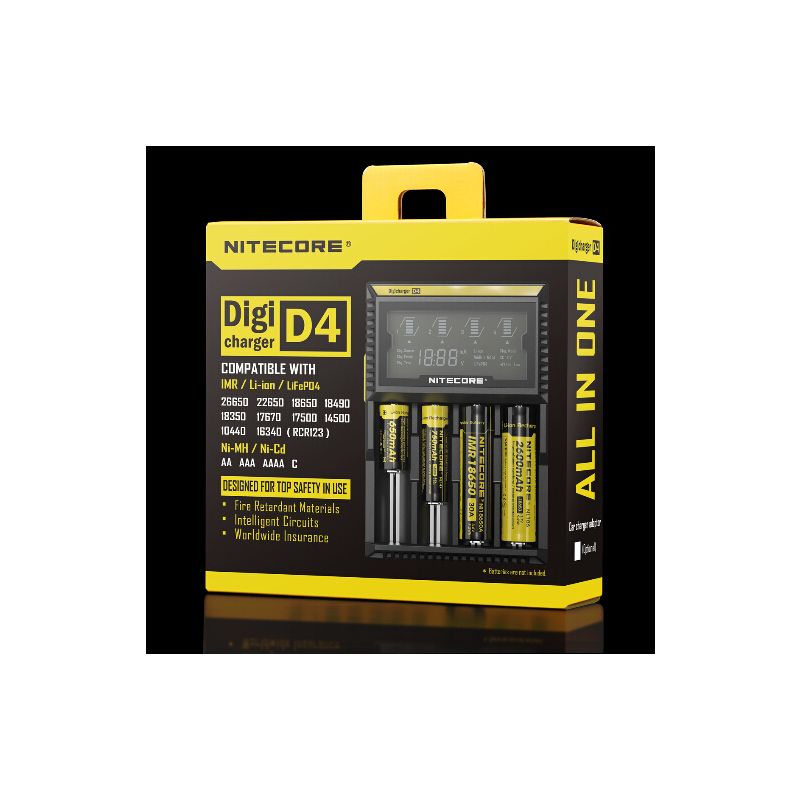 Nouveau Chargeur Nitecore D4 LCD Chargeur intelligent batteries rechargeables Compatibilité étendue Li-ion IMR