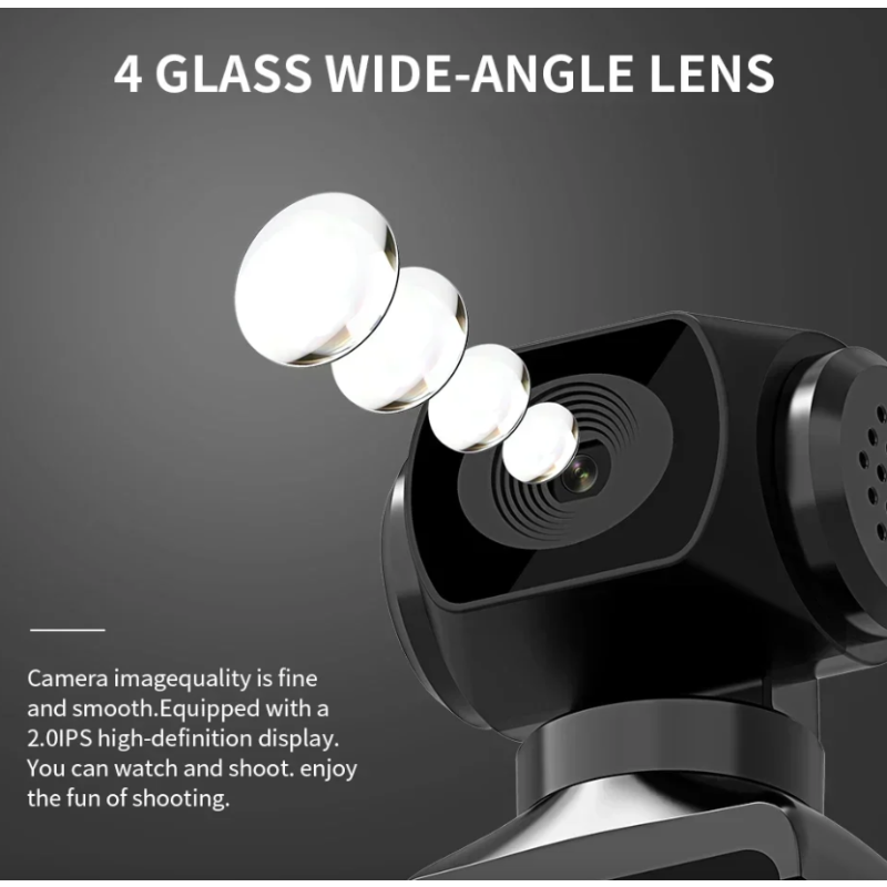 Caméra Sport 4K Ultra HD de Poche 270° Rotative WiFi Vlog Casque Vélo Voyage Enregistreur Mini Caméra d'Action