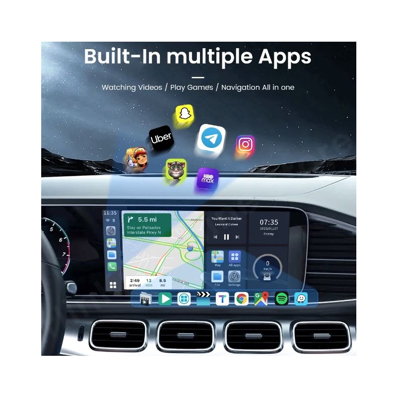 CarlinKit Smart TV Box CarPlay Ai Box Android 13 divertissement en voiture YouTube Netflix processeur Qualcomm