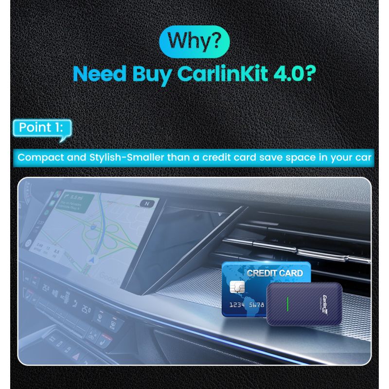 CarlinKit 4.0 CarPlay sans fil pour Audi VW Kia Adaptateur voiture compact Installation facile Plug and Play