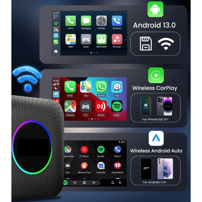 CarlinKit Smart TV Box CarPlay Ai Box Android 13 divertissement en voiture YouTube Netflix processeur Qualcomm