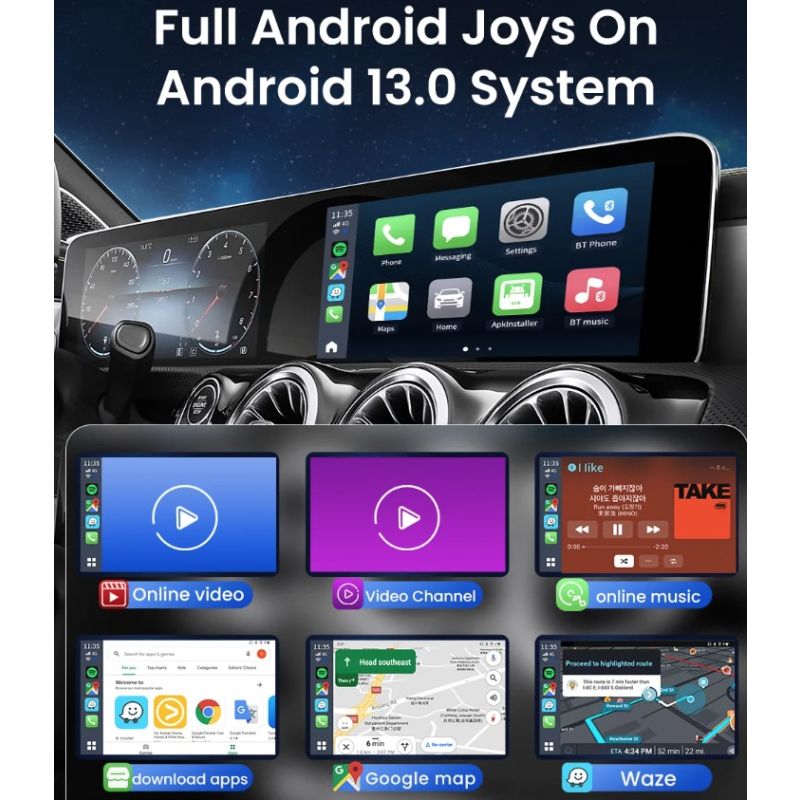 CarlinKit Smart TV Box CarPlay Ai Box Android 13 divertissement en voiture YouTube Netflix processeur Qualcomm