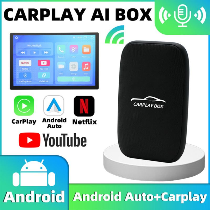Carplay Box Adaptateur Android Auto sans fil Netflix et YouTube Hub numérique Accessoires auto Bluetooth