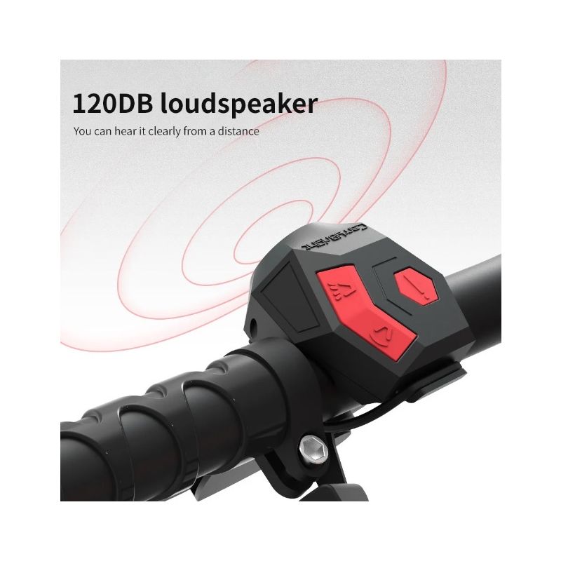 CarryBright CBH3 klaxon vélo 120dB rechargeable USB design ergonomique sécurité cyclisme équipement multifonctionnel