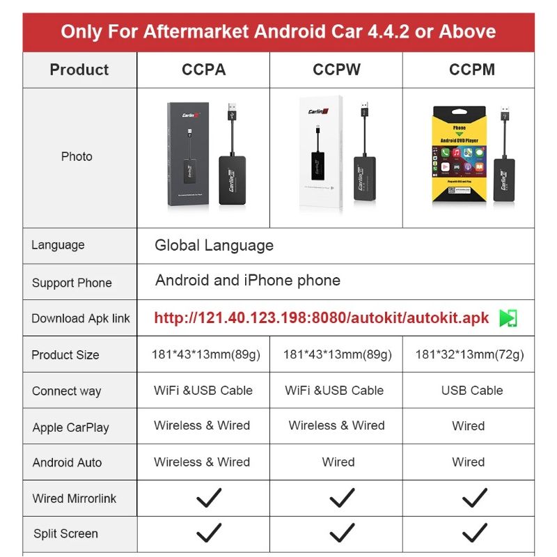 CarlinKit Dongle CarPlay USB pour autoradio Android sans câbles encombrants AI Box connexion instantanée