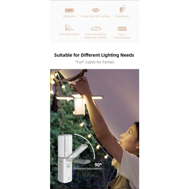 Klarus CL2 Lampe Polyvalente 750 Lumens Angle Réglable Lampe de Camping Éclairage Intérieur et Extérieur