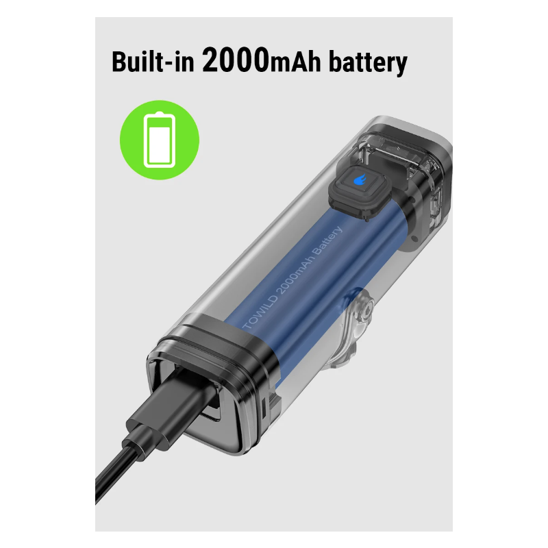 Lampe de vélo TOWILD CL600 LED rechargeable USB 2000mAh haute luminosité étanche sécurité cycliste