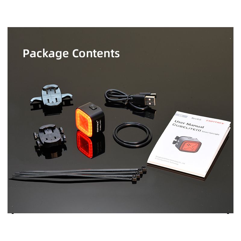 Enfitnix Cubelite III Feu Arrière Intelligent 30 Lumens Recharge USB Longue Durée Sécurité Cycliste