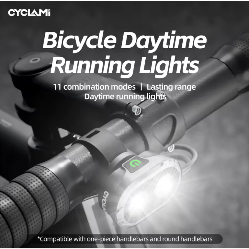 CYCLAMI CY200 Éclairage Intelligent Sécurité à Vélo avec Détection Intelligente de Freinage et Phare Avant LED