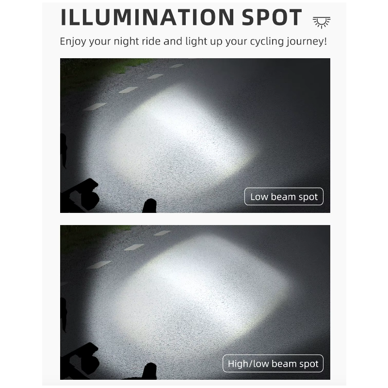 Phare vélo sans fil 1600LM haute luminosité avec télécommande intelligente pour sécurité cyclisme nocturne