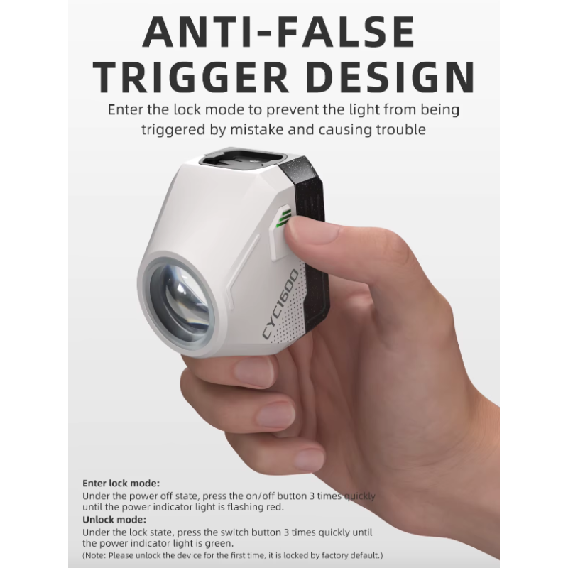 Phare vélo sans fil 1600LM haute luminosité avec télécommande intelligente pour sécurité cyclisme nocturne