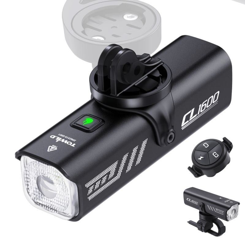 Lampe frontale TOWILD CL1600 1600LM rechargeable USB avec batterie 5000mAh pour cyclisme urbain et aventures