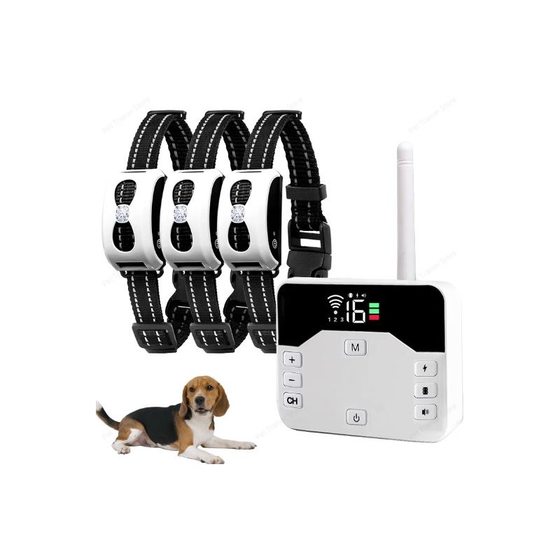 Clôture Sans Fil Chien 2-en-1 Système de Clôture Électronique et Collier de Dressage pour Tous Tailles Chiens