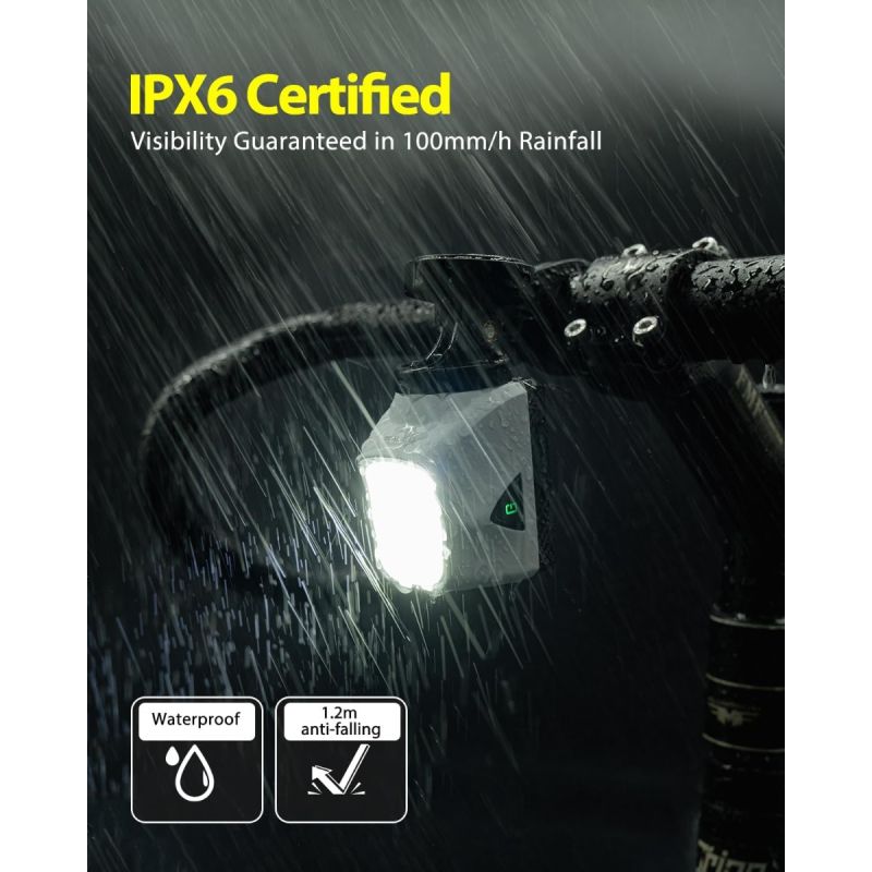 TOWILD DLite 1700 USB Rechargeable, 1900 Lumens - Lampe Vélo Étanche DL1700 pour Cyclisme