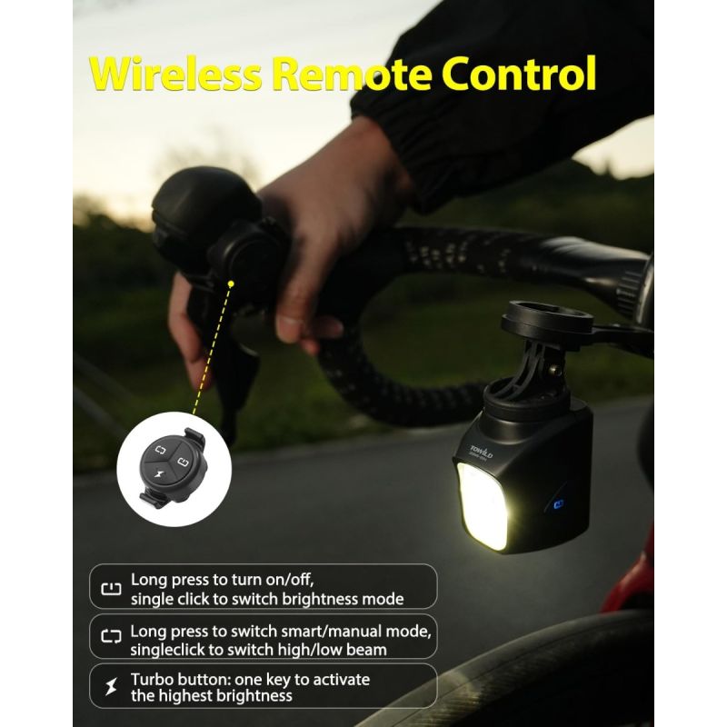 TOWILD DLite 1700 USB Rechargeable, 1900 Lumens - Lampe Vélo Étanche DL1700 pour Cyclisme