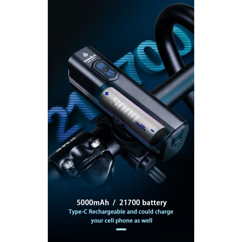TOWILD DLite 1800 lumière vélo rechargeable USB 2100 lumens phare LED haute luminosité sécurité cyclisme