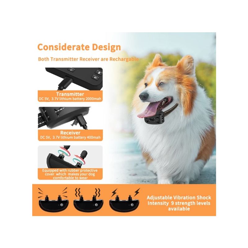 Clôture Électrique Sans Fil pour Chien Collier Rechargeable Dispositif Innovant Aide Sécuritaire Entraînement