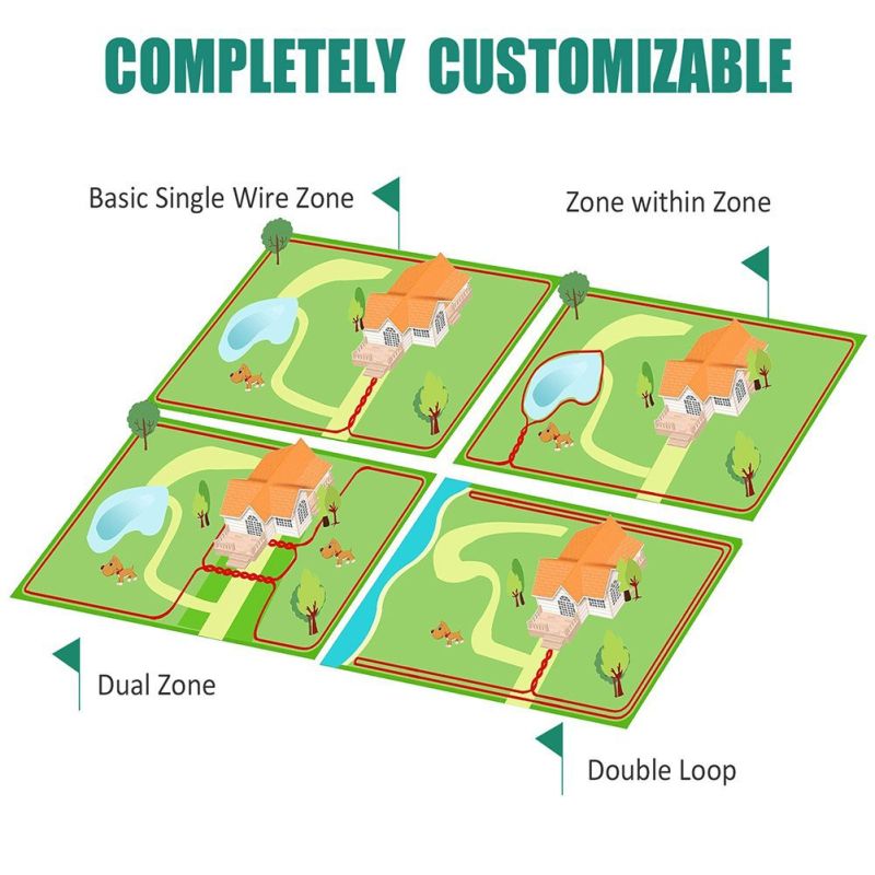 Clôture Électrique Sans Fil pour Chien avec Collier de Dressage Étanche et Réglable pour Sécurité Optimale