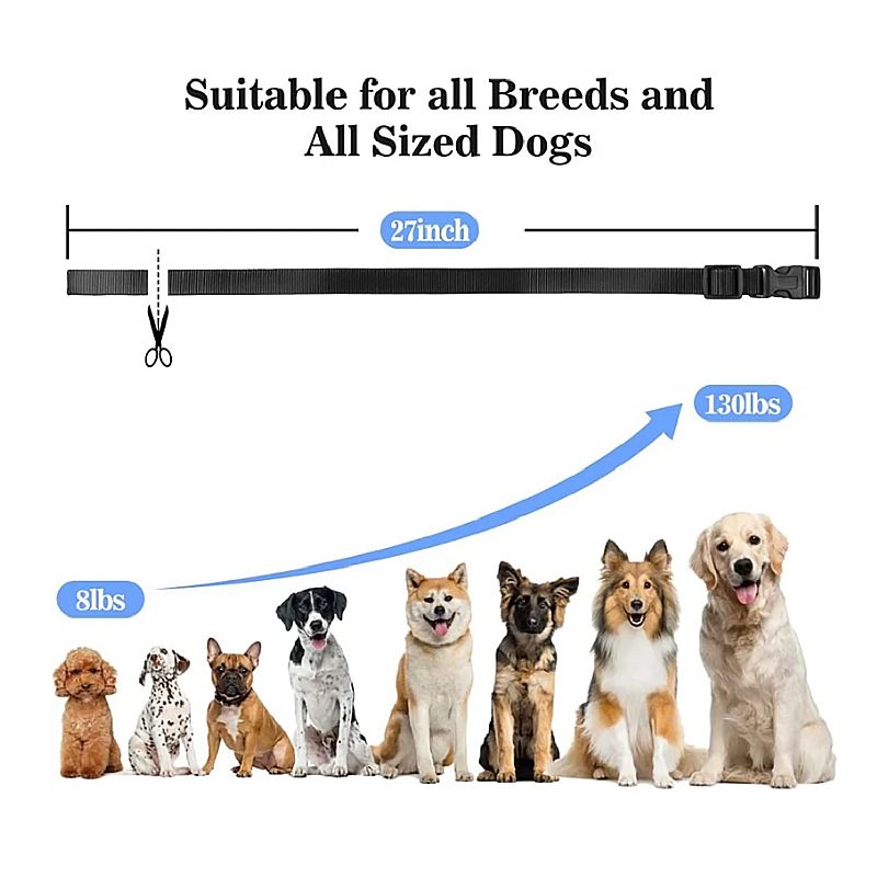 Collier de dressage pour chien électrique 1000m avec modes ajustables et contrôle des aboiements rechargeable