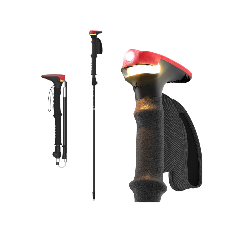 GUITORCH Trail Back Bâtons de Randonnée Lumineux Légers Alu pour Randonnée Nocturne Sécurisée